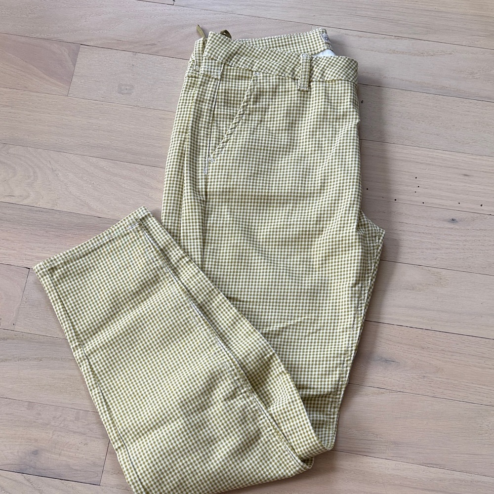 Women’s Checkered Light Green Ankle Pants